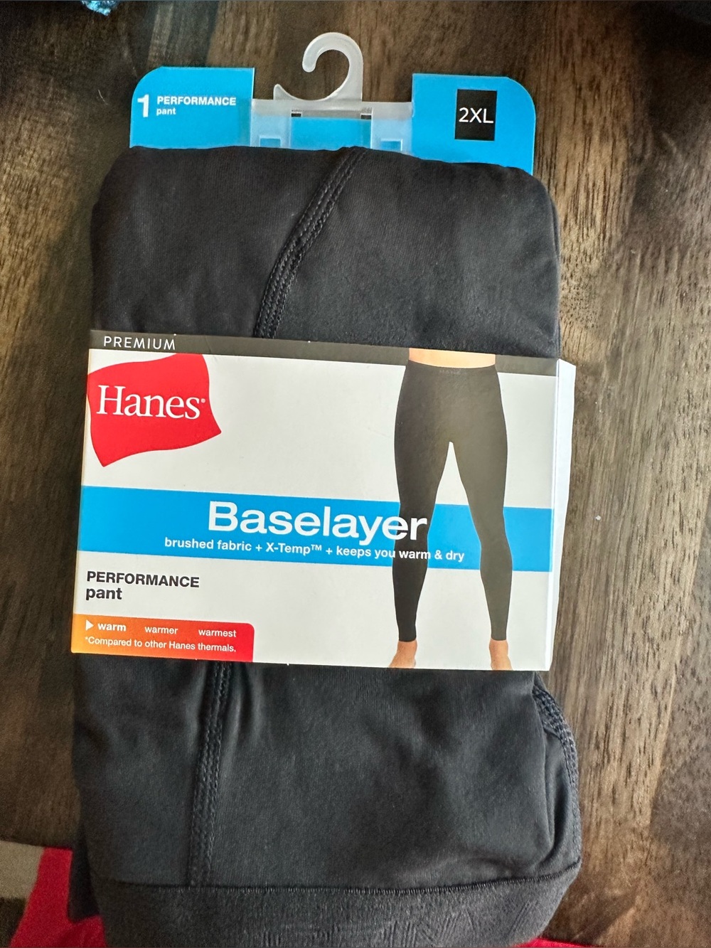 NWT Hanes Premium Unisex Baselayer Black Performance Layering Pants - Size 2XL
